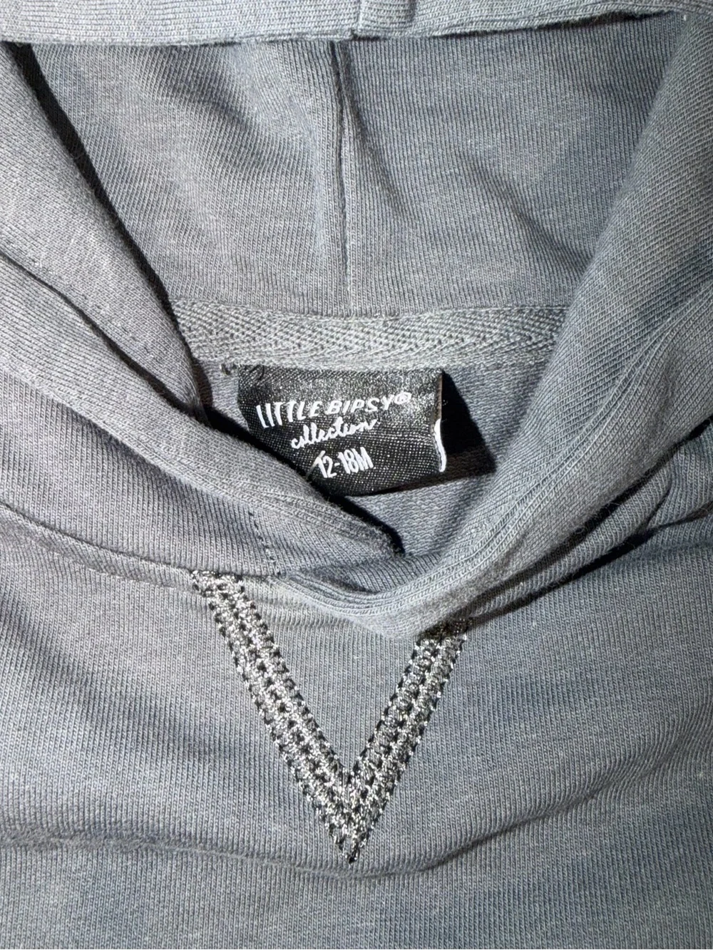 Little Bipsy Beige Corduroy Jogger Set with Charcoal Hoodie
